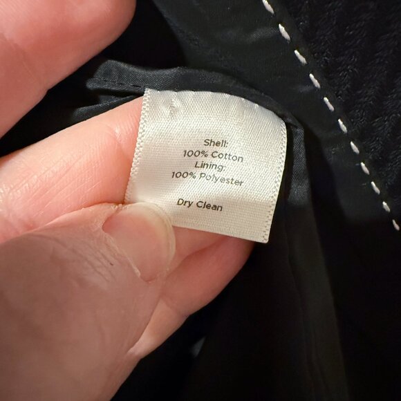 Talbots Ribbed Twill 100% Cotton Black Blazer Jacket Pockets Classic Career 4 - Picture 8 of 12